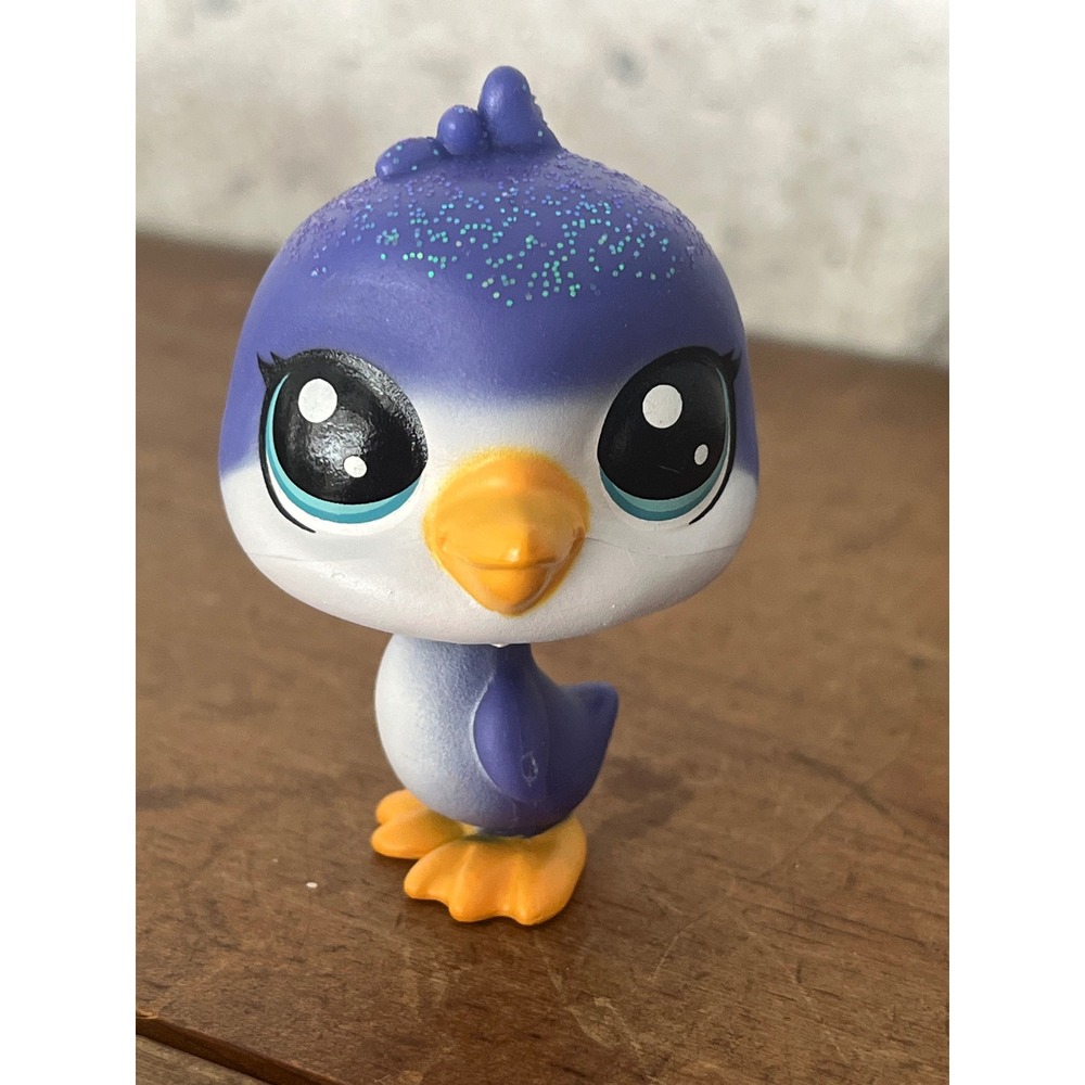 Littlest Pet Shop LPS #1-163 Penny Guin Blue Penguin Glitter‎ Head